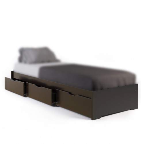 Base Box Con Cajonera 1 Plaza Inmacol 202x70x45 3 Cajones Wengue