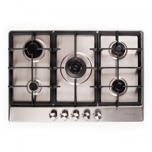 Anafe A Gas Empotrable Orbis 735az3m 5 Bocas Acero Inox
