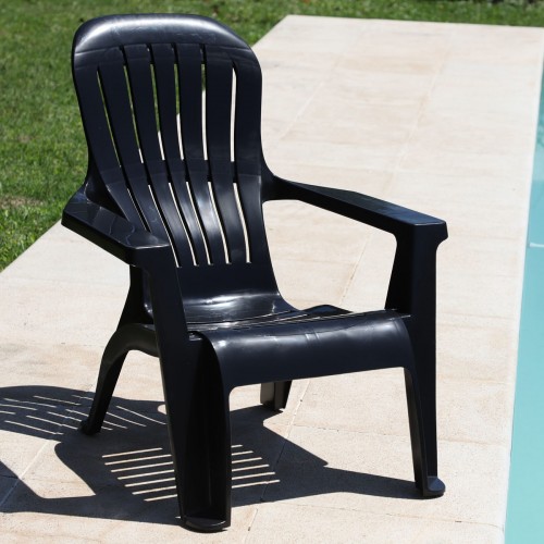 Imagen miniatura Sillón Plástico De Jardín Voss 2000 Varadero Apilable Negro