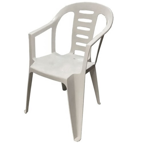 Silla Plástica De Jardín Voss 2000 Garden Apoyabrazos Blanca