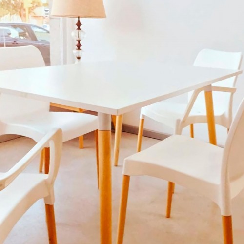 Imagen miniatura Mesa De Comedor Sit Mobili Kaunas 1.20m Pvc Patas Madera