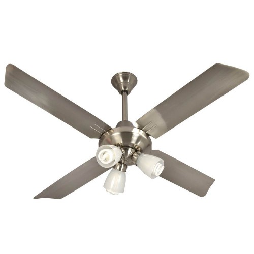Ventilador De Techo Severbon Vta 420 Acero Con Luz Plata