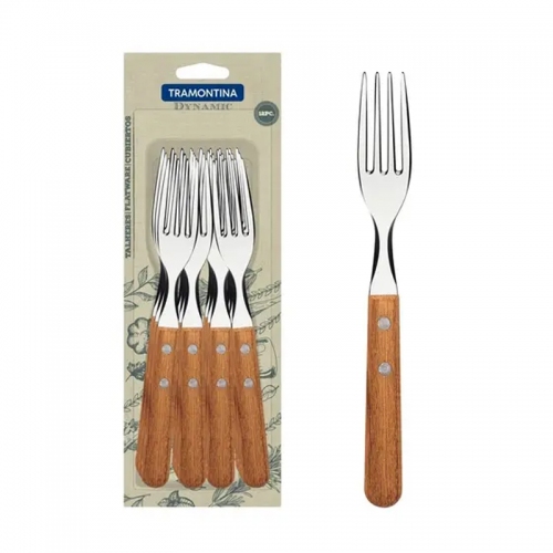 Juego De Tenedores X12 Tramontina Dynamo Mango Madera