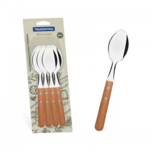 Juego De Cucharas X12 Tramontina Dynamo Mango Madera