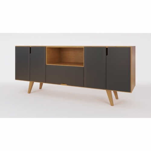 Rack De Tv Inmacol 150 Escandinavo 180x60x42 Miel Y Gris
