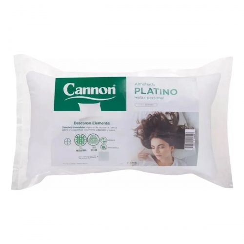 Almohada Cannon Platino 80 X 40 Tela Percal Antialergica