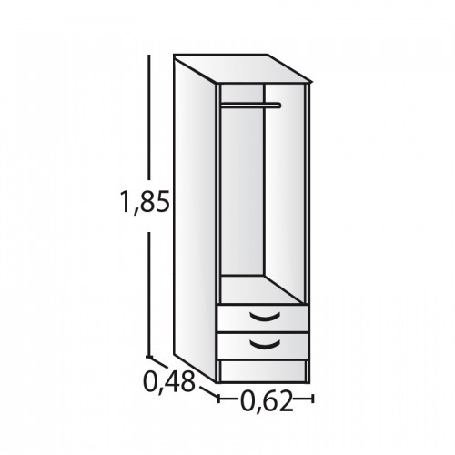 Imagen miniatura Placard Ropero Platinum Modelo 912 62cm  Gris