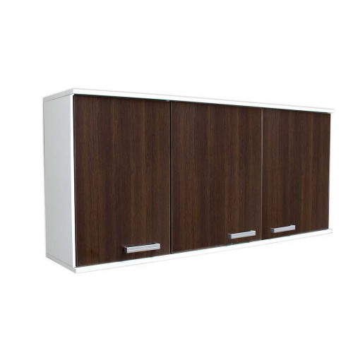 Alacena Platinum Mod 3042 1.4 Mts 3 Puertas  Tabaco Con Borde Blanco