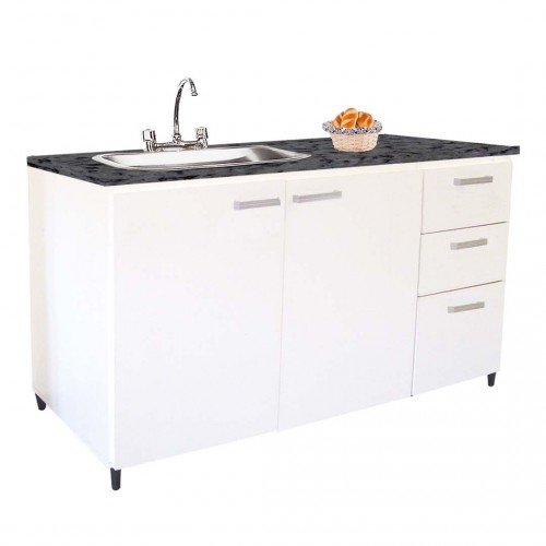 Bajo Mesada Platinum 3006 1.40 Mts Blanco