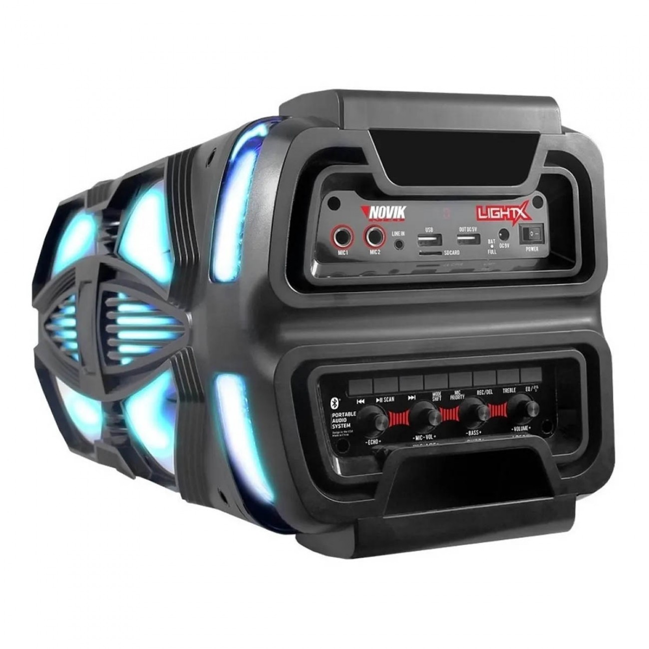 Imagen Parlante Portátil Bluetooth Novik Neo Light X 300w Rms 2x5"