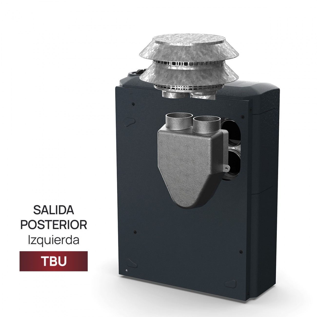 Imagen Calefactor Tbu Coppens 4000 Cal Salida Vertical Izquierda