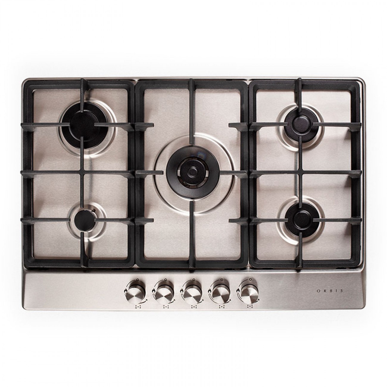 Imagen Anafe A Gas Empotrable Orbis 735az3m 5 Bocas Acero Inox