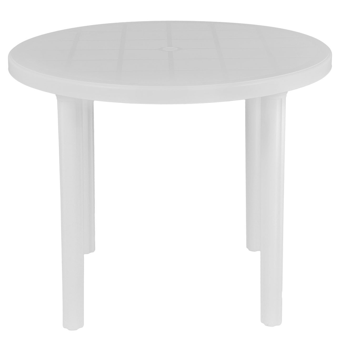 Imagen Mesa Plástica De Jardín Voss 2000 Antillas Redonda 90cm Blanca