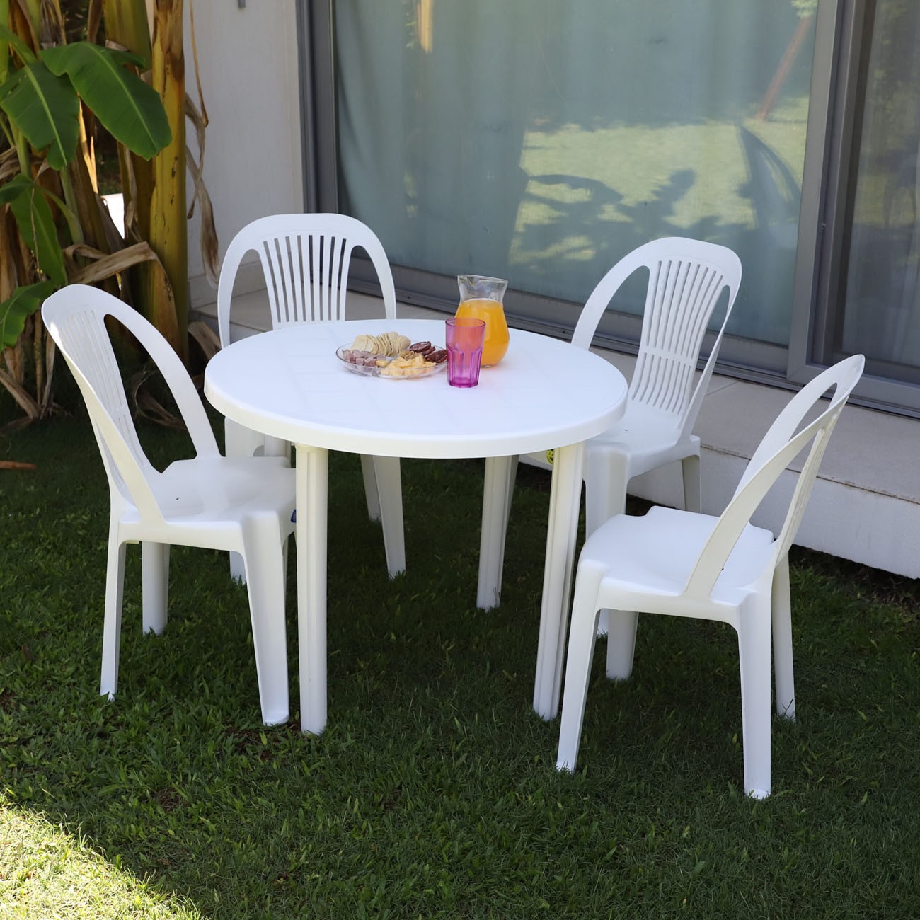 Imagen Mesa Plástica De Jardín Voss 2000 Antillas Redonda 90cm Blanca
