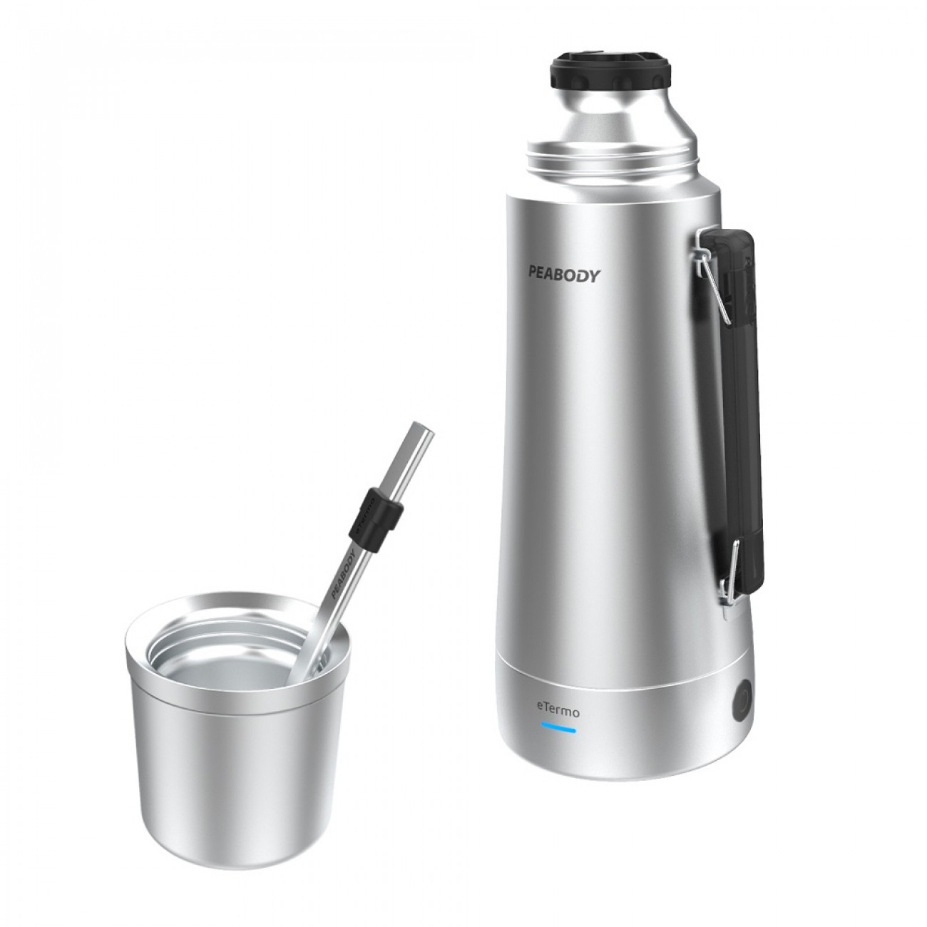 Imagen Termo Eléctrico Peabody Pe-et1001 Etermo 1 L Mate+bombilla Inox
