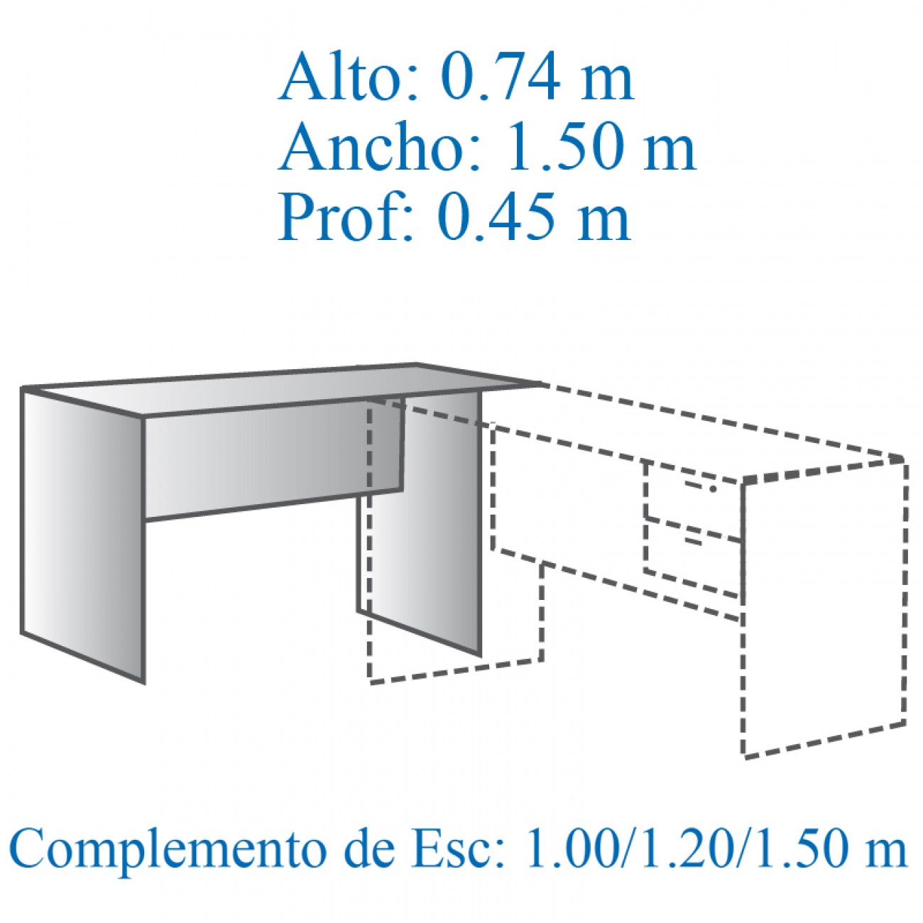 Imagen Nexo Escritorio Oficina Platinum 524 Complemento Izq O Der Tabaco