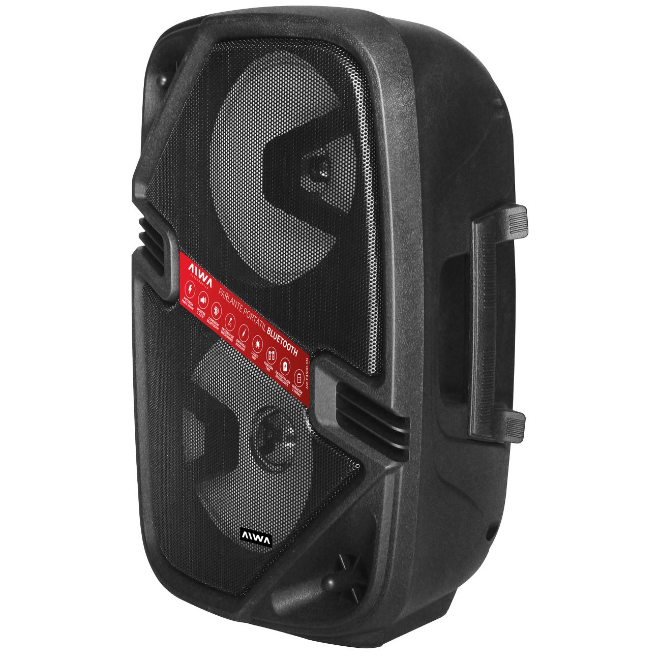 Imagen Parlante Portátil Aiwa Aw-p450d-sn 15w Rms 2x6,5" Bluetooth