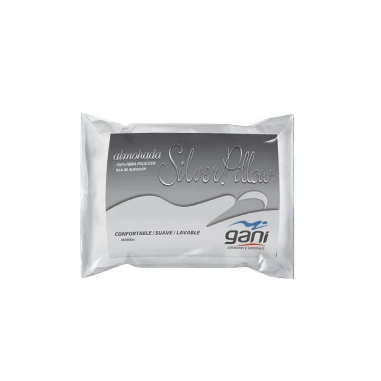 Imagen Almohada Gani Silver Pillow 70x40 Fibra Poliester