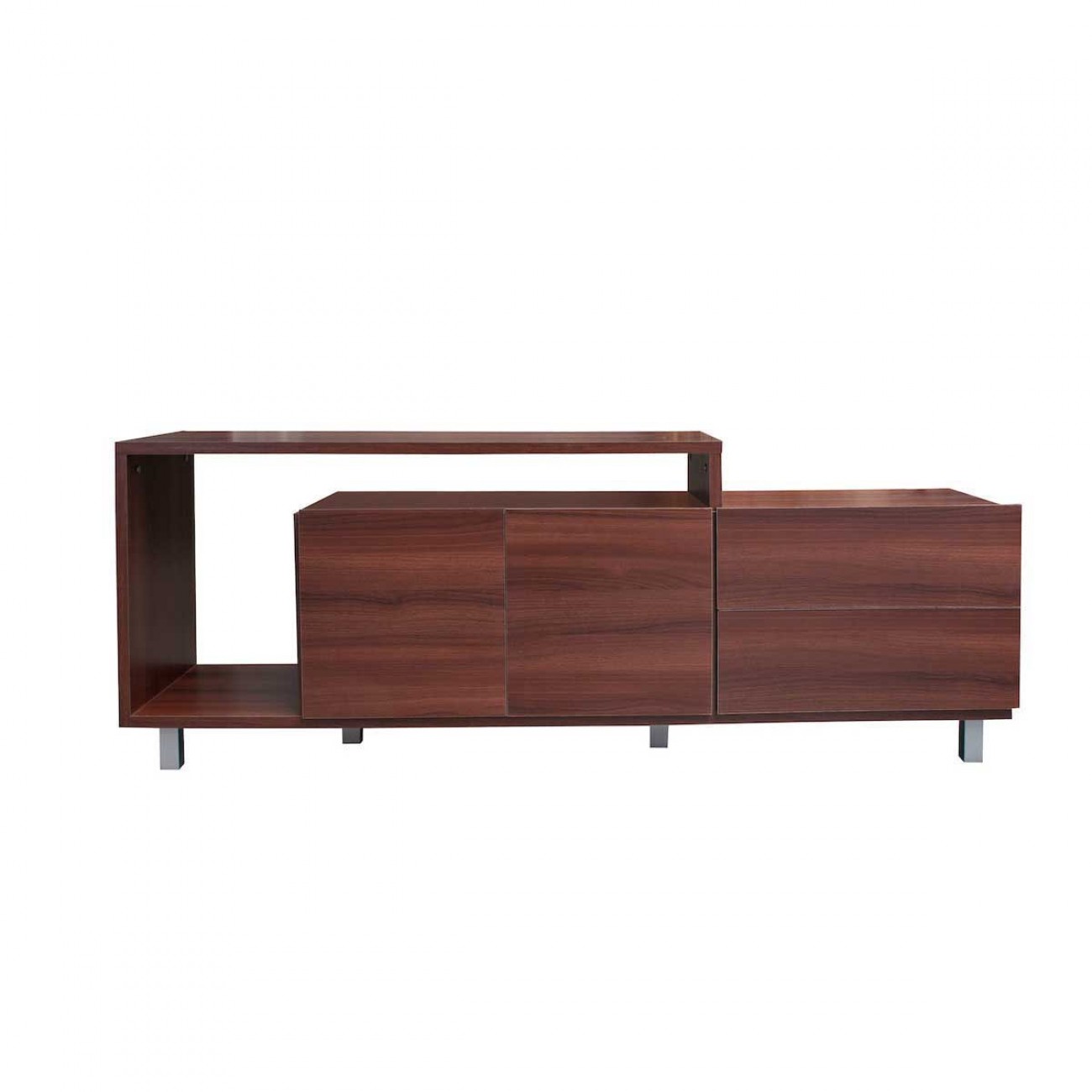 Imagen Rack De Tv Platinum 2605 1.8 M 2 Cajones 2 Puertas Estantes Cedro