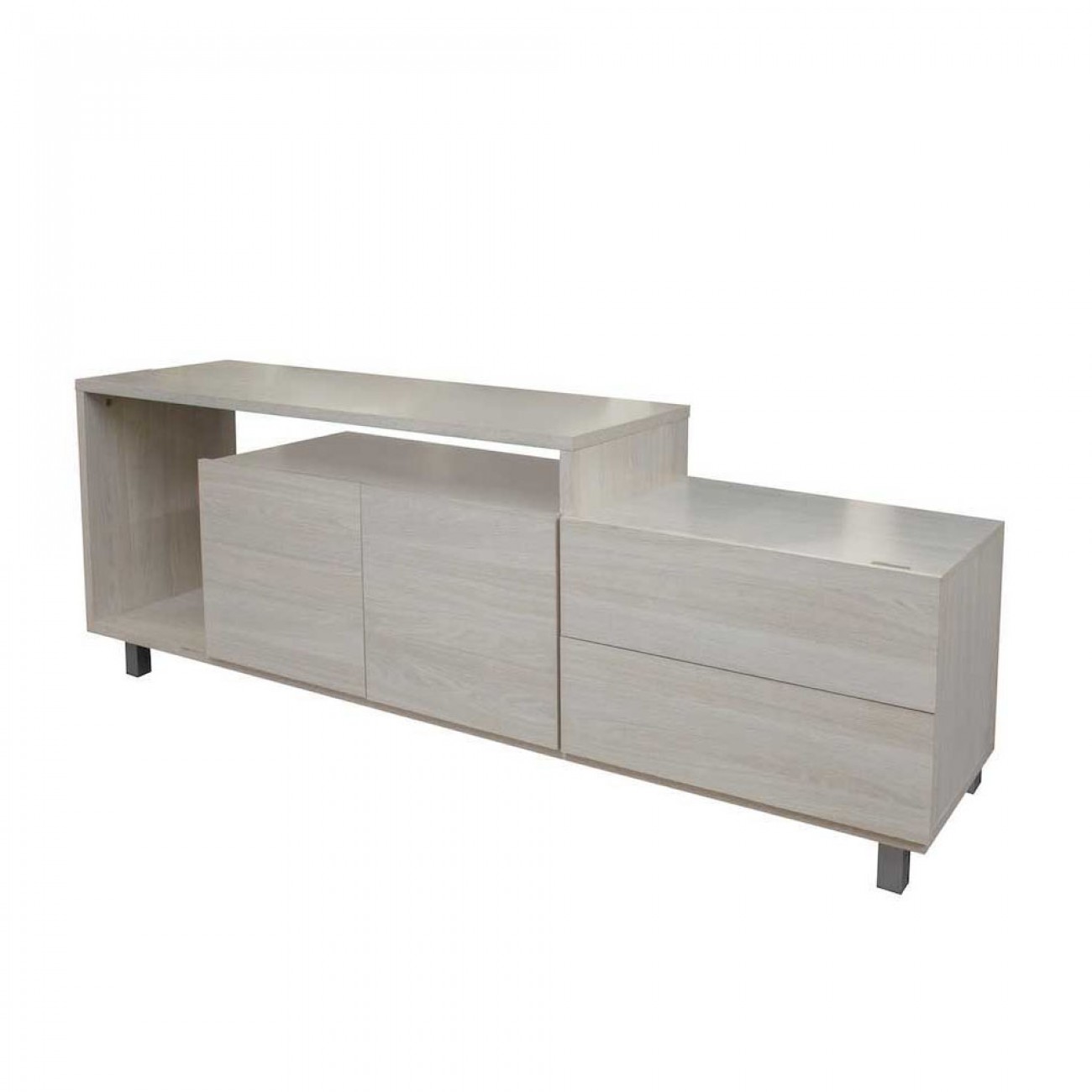 Imagen Rack De Tv Platinum 2605 1.8 M 2 Cajones 2 Puertas Estantes Gris