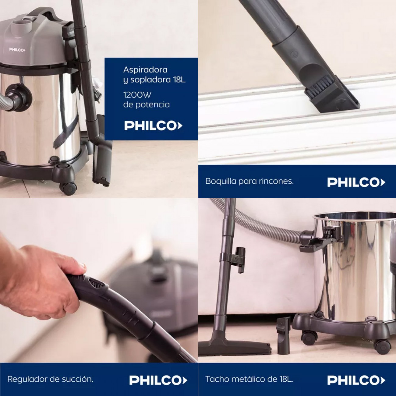 Imagen Aspiradora Philco Phast1833pi 1200w Soplador Aspira Liquidos