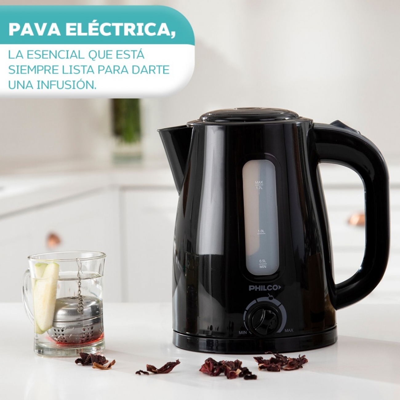 Imagen Pava Eléctrica Philco Pe1821npp 1,7l Corte Auto Selector