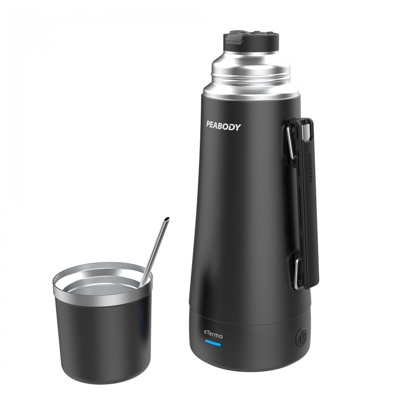 Imagen Termo Eléctrico Peabody Pe-eta1001n Etermo 1 L Mate+bombilla Negro