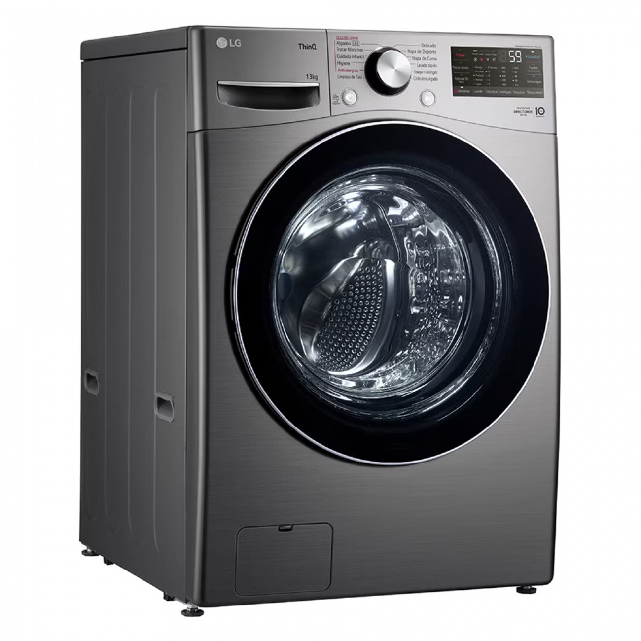 Imagen Lavarropas Automático Inverter Lg Wm13egs6 13 Kg Silver Wifi
