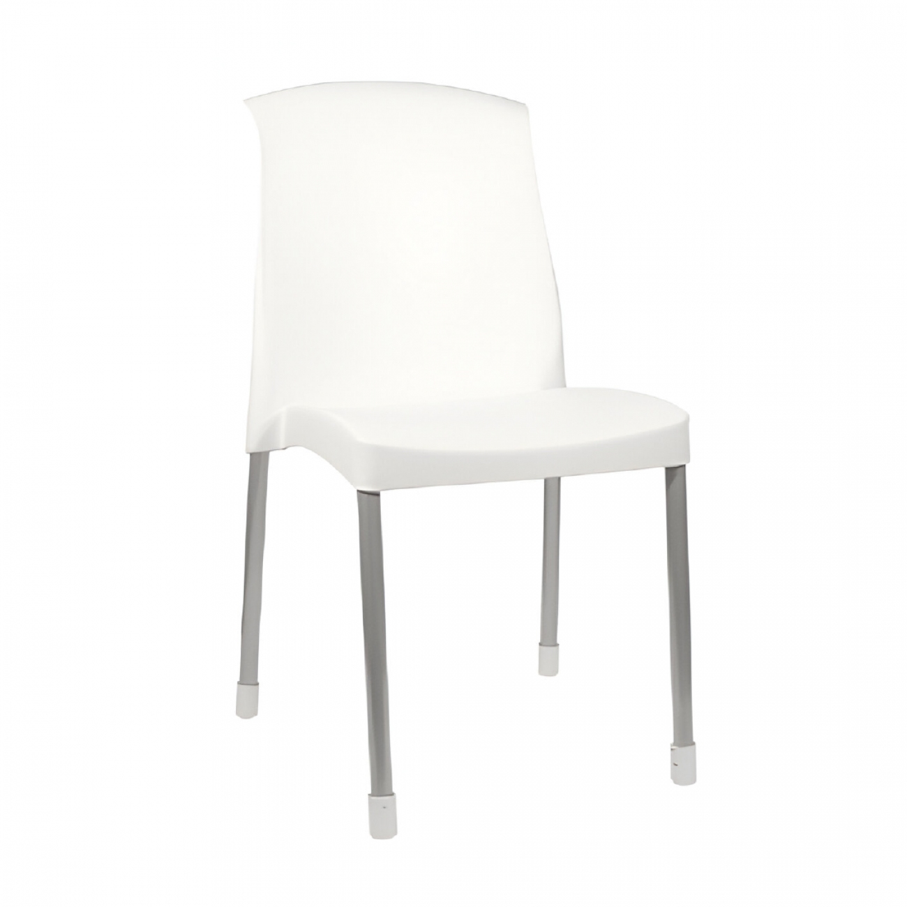 Imagen Silla Pl&aacute;stica Apilable Quality Galana Patas De Ca&ntilde;o Blanca