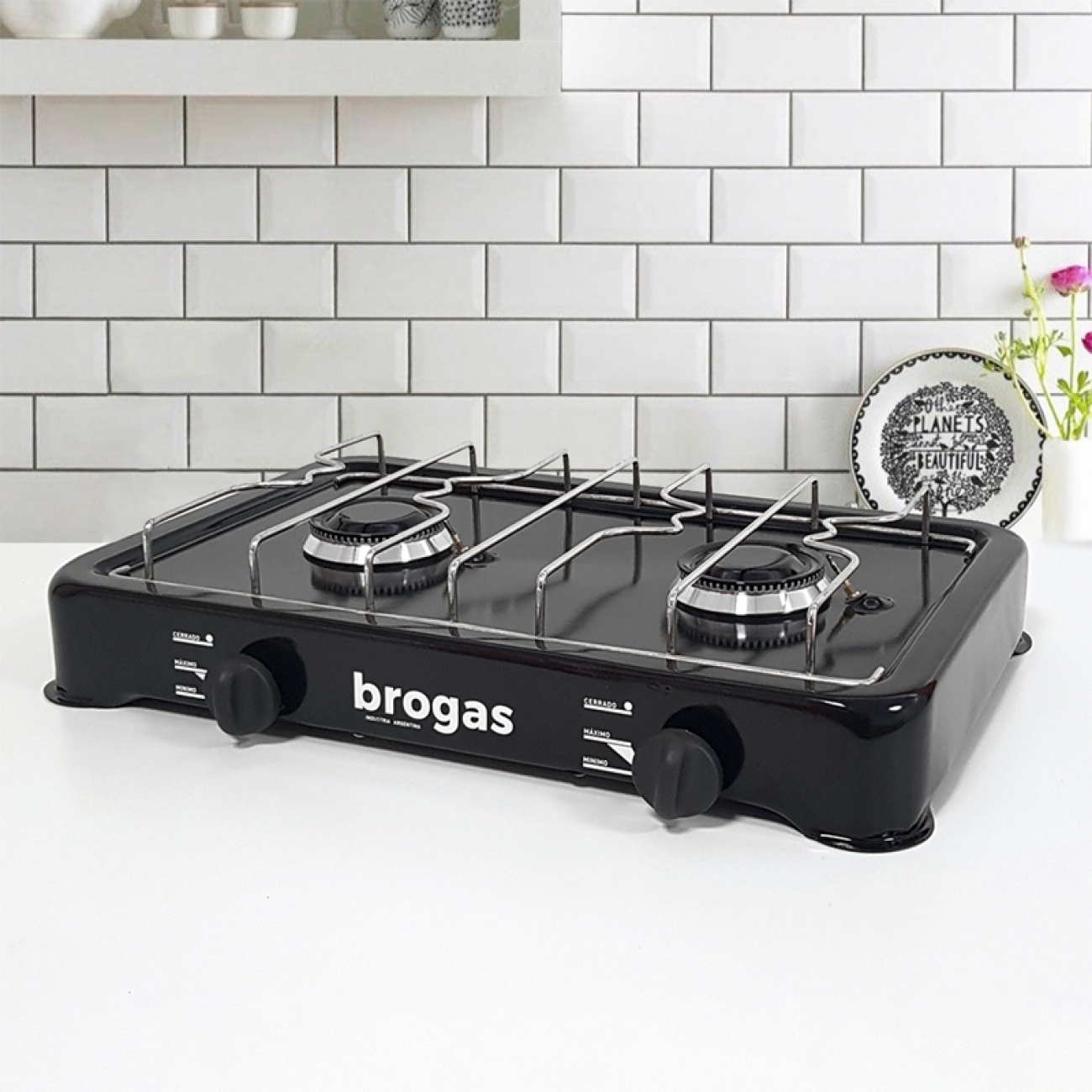 Imagen Anafe A Gas Sobremesada Brogas 8203 2h Gas Natural Negro