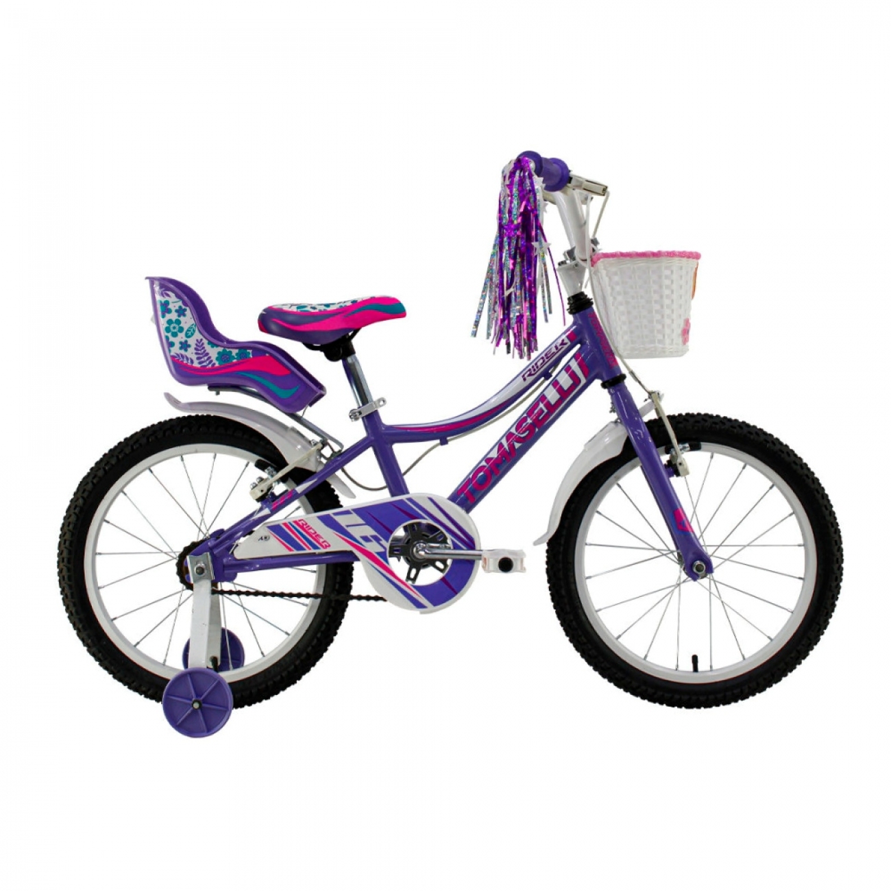 Imagen Bicicleta Para Ni&ntilde;a Tomaselli Rider Full R16 Canasto Lila