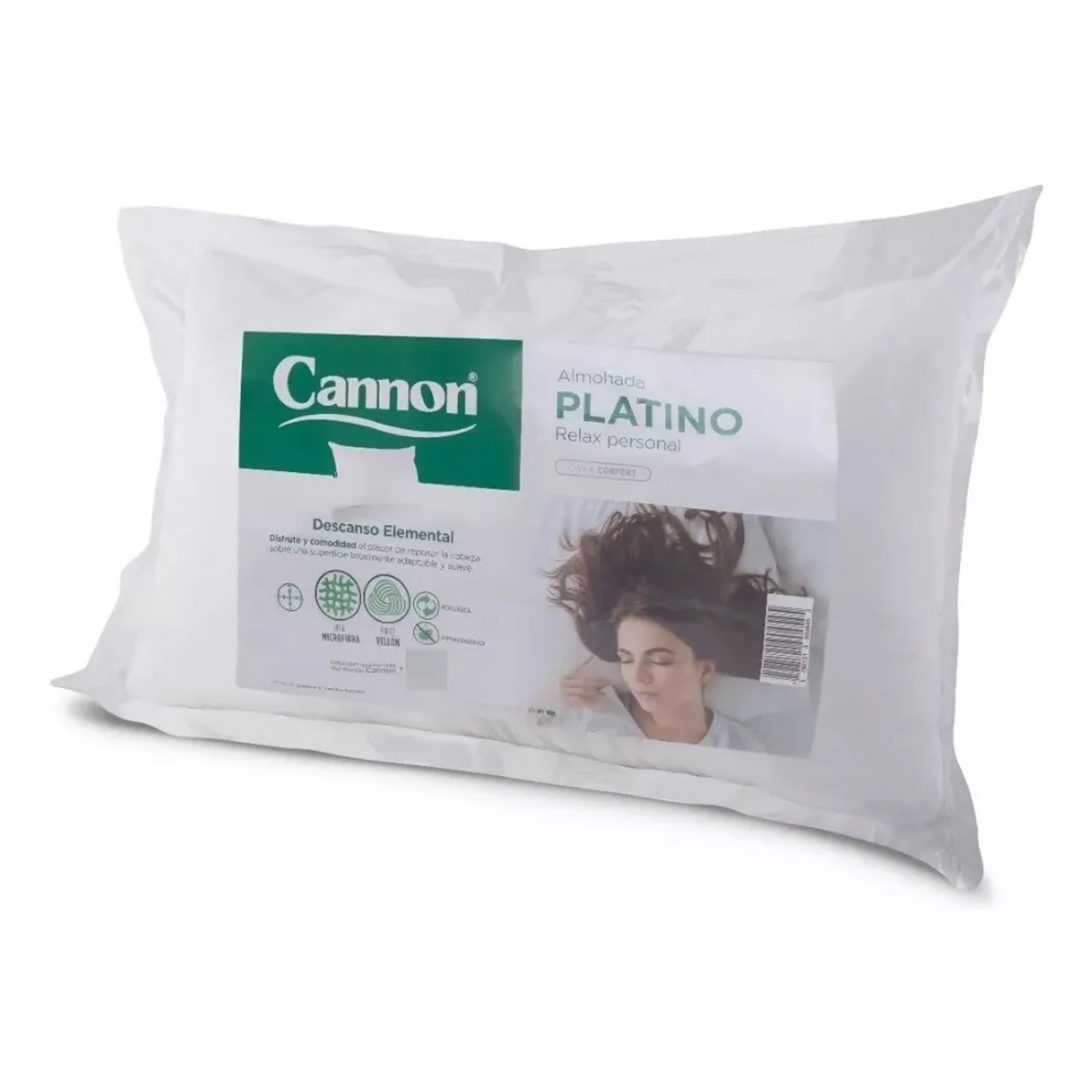 Imagen Almohada Cannon Platino 80 X 40 Tela Percal Antialergica