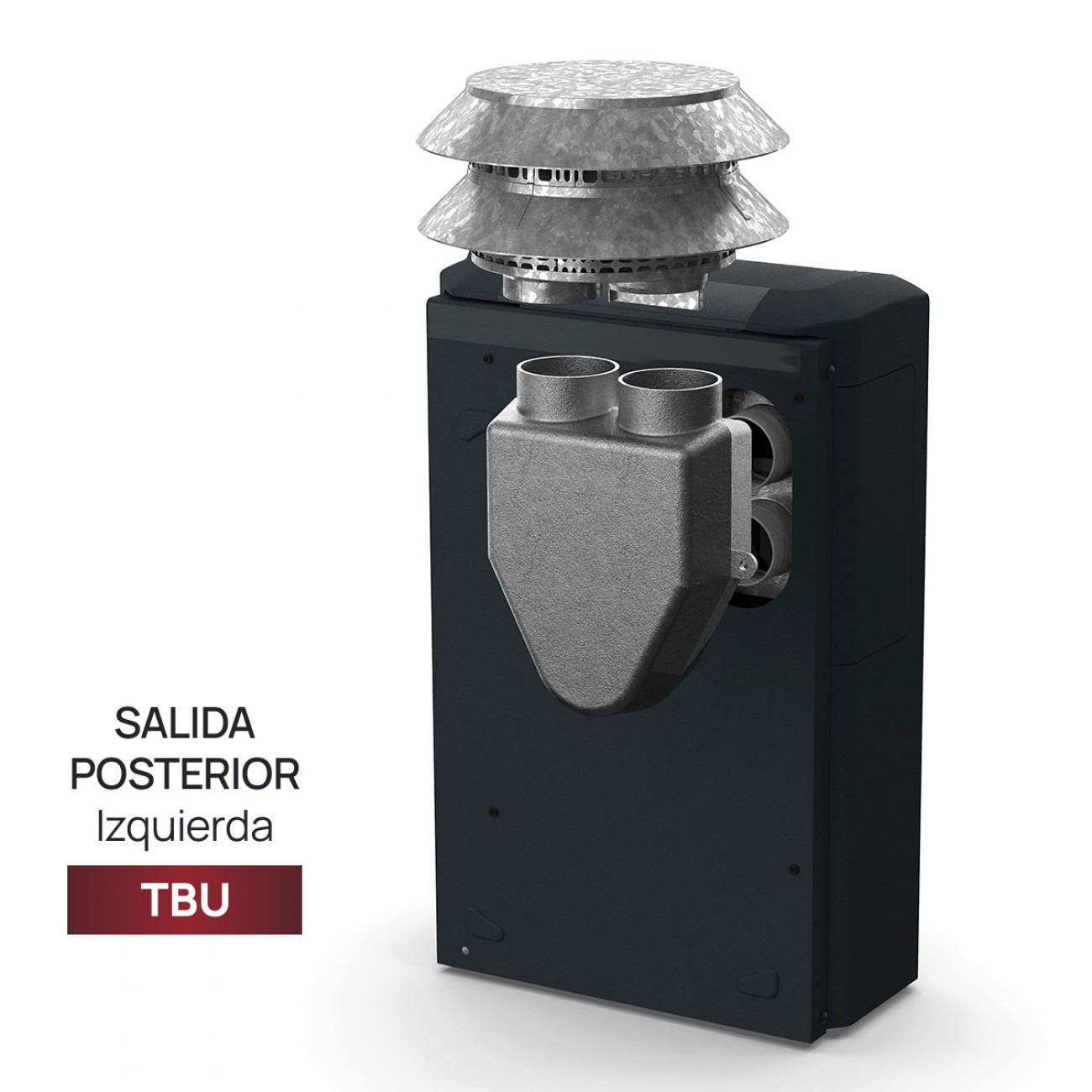 Imagen Calefactor Tbu Coppens 2500 Cal Salida Vertical Izquierda