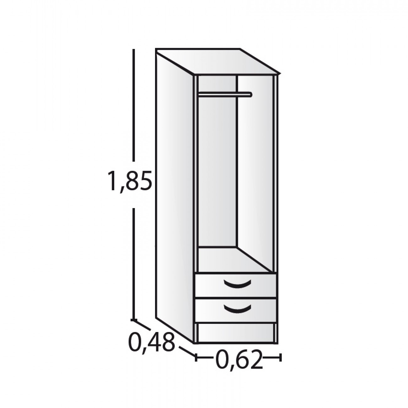 Imagen Placard Ropero Platinum Modelo 912 Color Roble