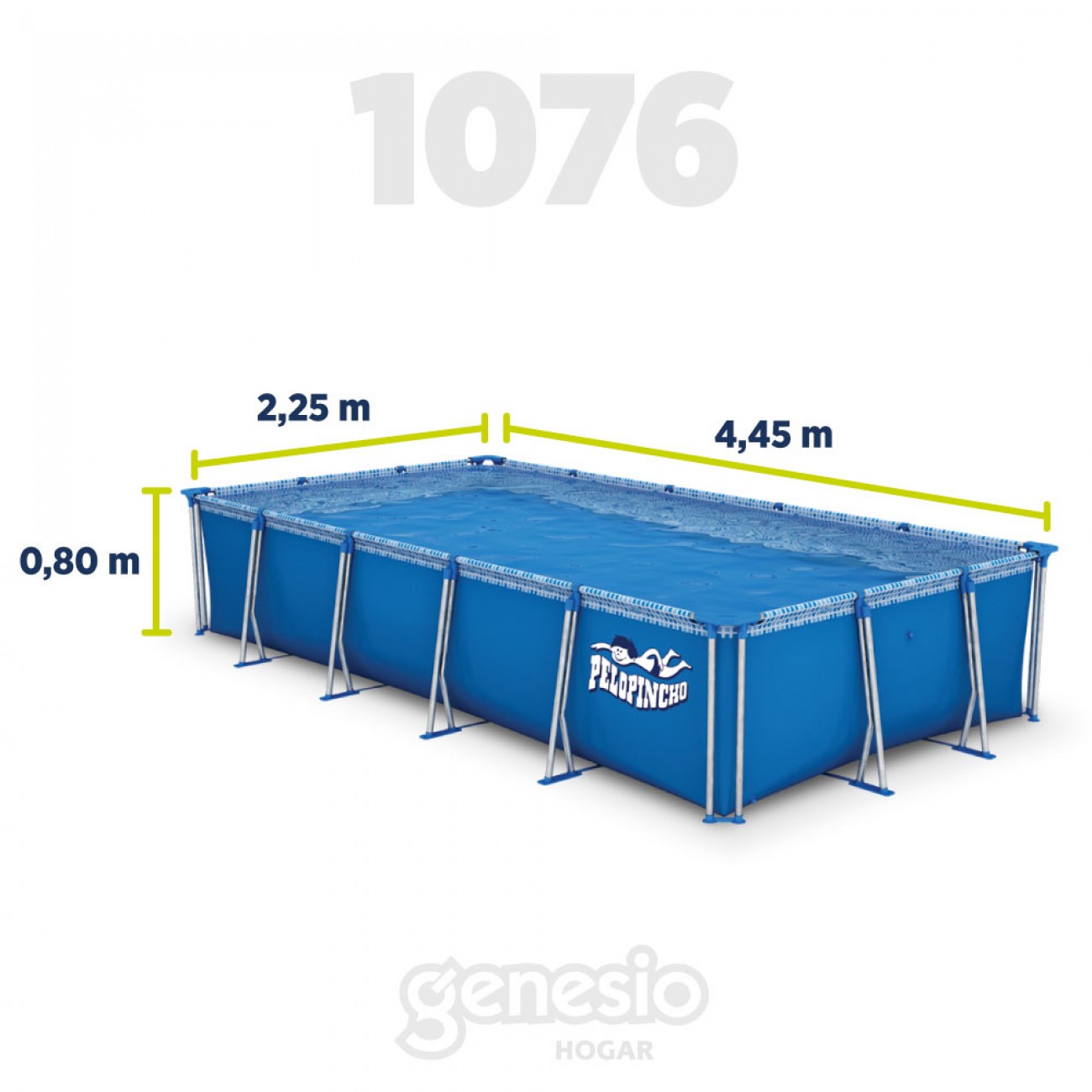 Imagen Pileta De Lona Pelopincho 1076 8000l 4,45 X 2,25 X 0,80 Mts