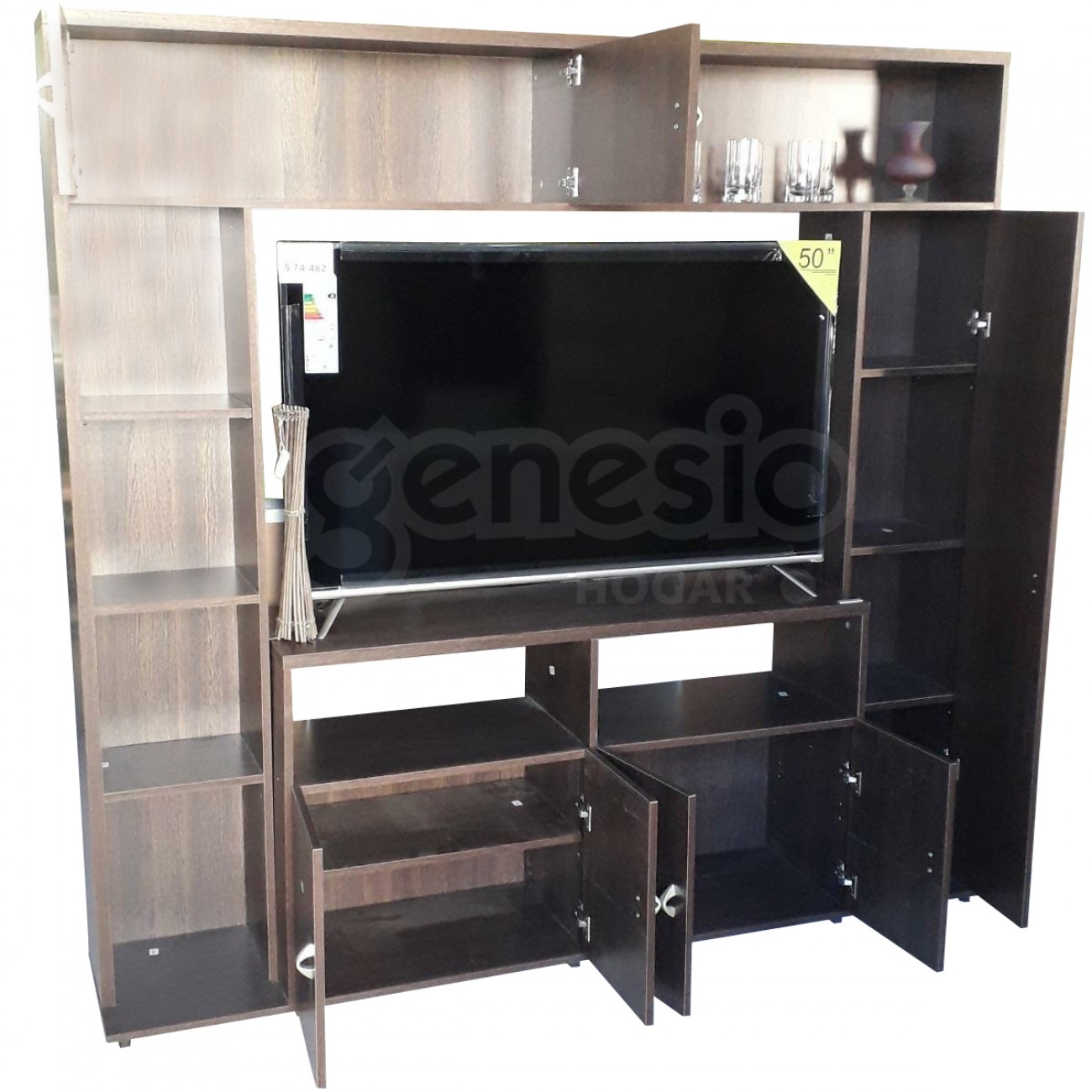Imagen Mueble Modular Tv Led Platinum Mod 557 Color Tabaco