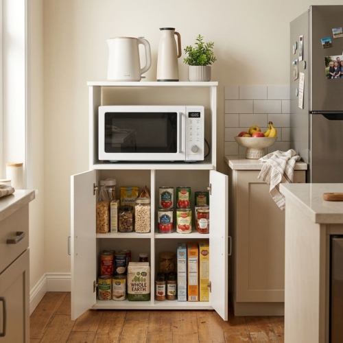 Imagen miniatura Mueble Rack Para Microondas Platinum 3046 Blanco