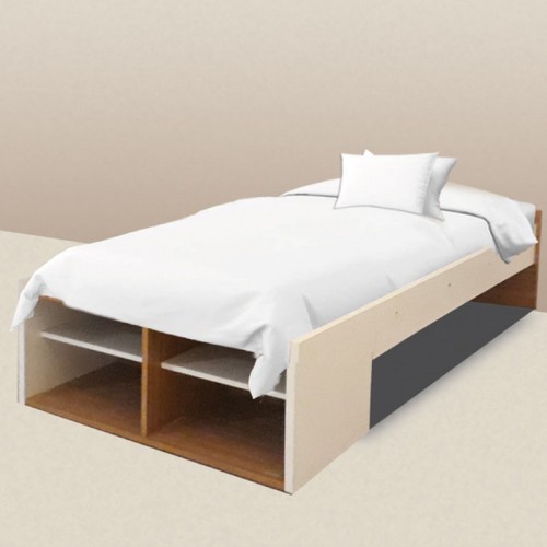 Imagen miniatura Cama 1 Plaza Platinum 952 0&period;90m Con Espacio De Guardado Cedro