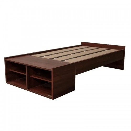 Cama 1 Plaza Platinum 952 0&period;90m Con Espacio De Guardado Cedro