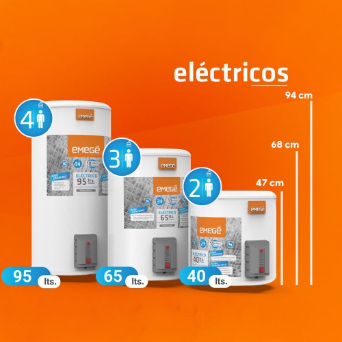 Imagen miniatura Termotanque El&eacute;ctrico Emege Ttqe-40mg 40 Lts 1500w Conex Inf