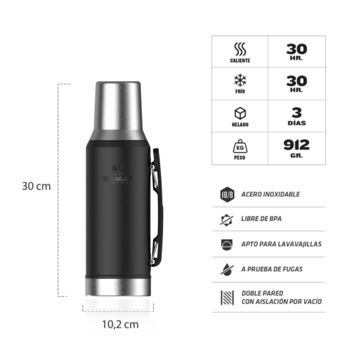 Imagen miniatura Termo Stanley 1.2 L Acero Inoxidable Negro