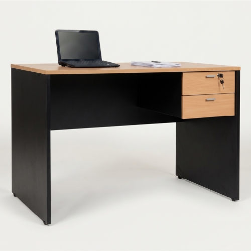 Escritorio Platinum 500-3 1 M 2 Cajones Haya&sol;Negro