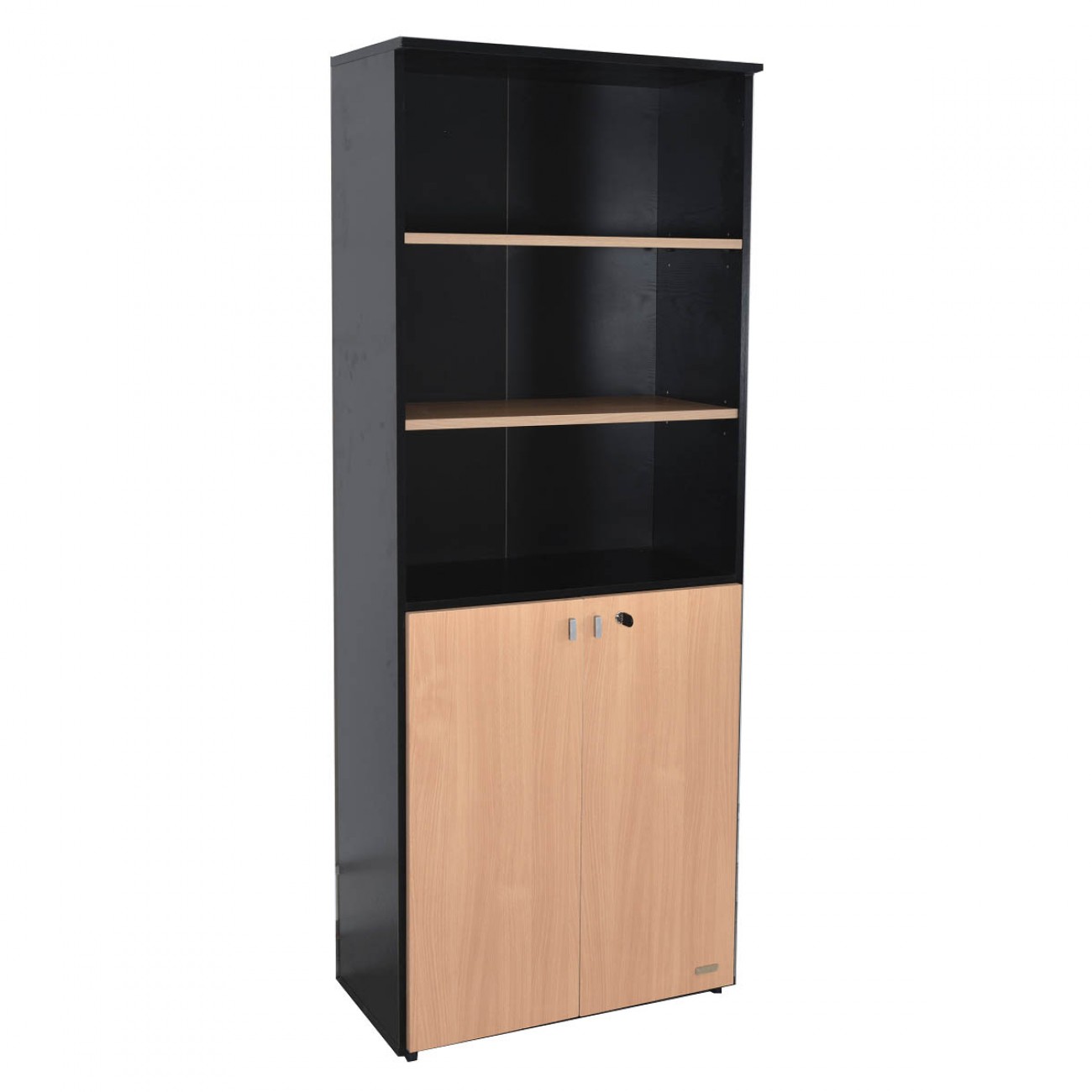 Imagen Biblioteca Puertas Bajas Platinum 530 3 Estantes Haya Con Negro