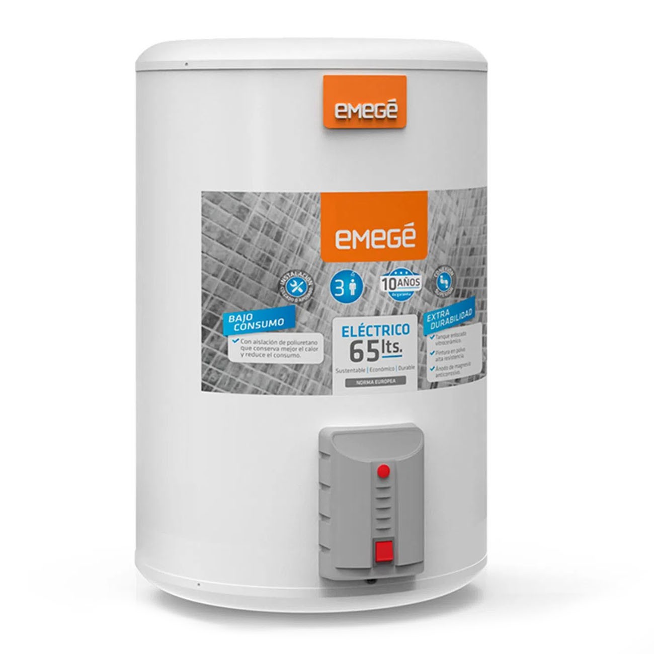 Imagen Termotanque El&eacute;ctrico Emege Ttqe-65mg 65 Lts 1500w Conex Inf