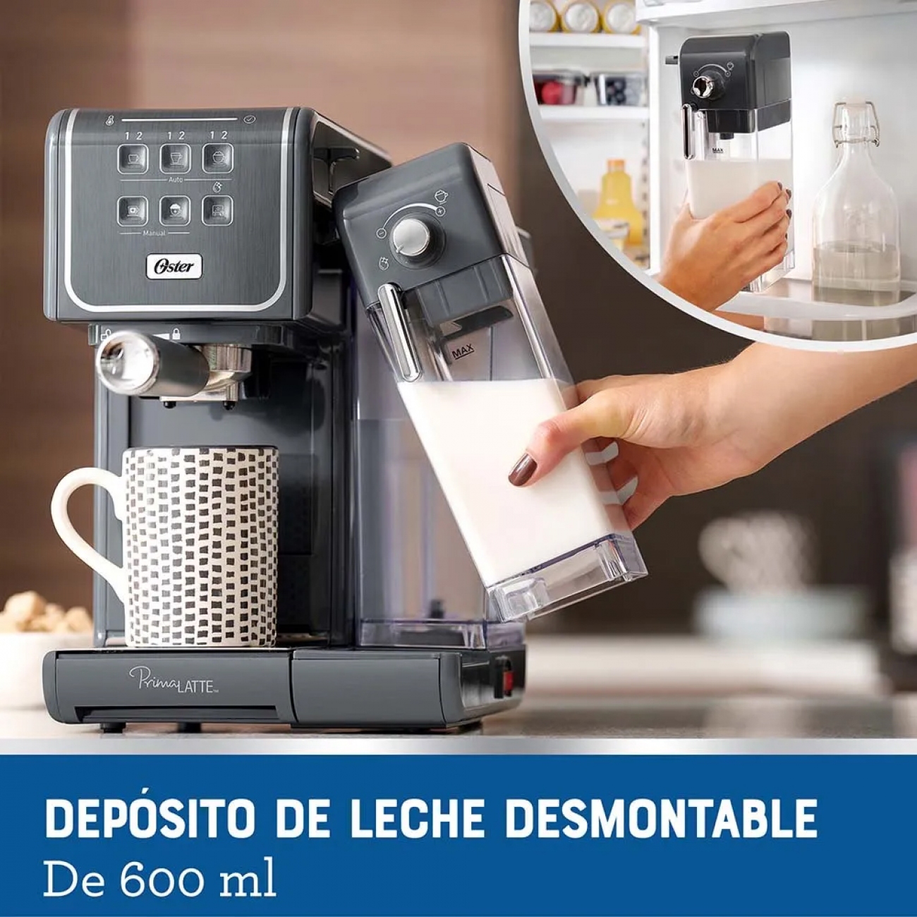Imagen Cafetera Expreso Oster Bvstem6801 19 Bar Para C&aacute;psulas Negra