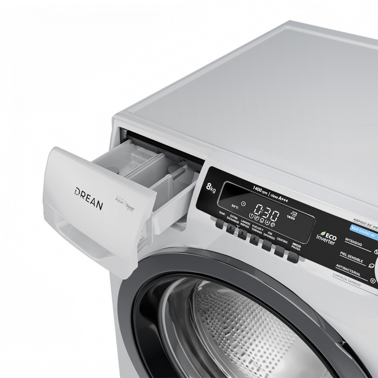 Imagen Lavarropas Autom&aacute;tico Drean Lcfdr0814sb0 8k 1400rpm Inverter