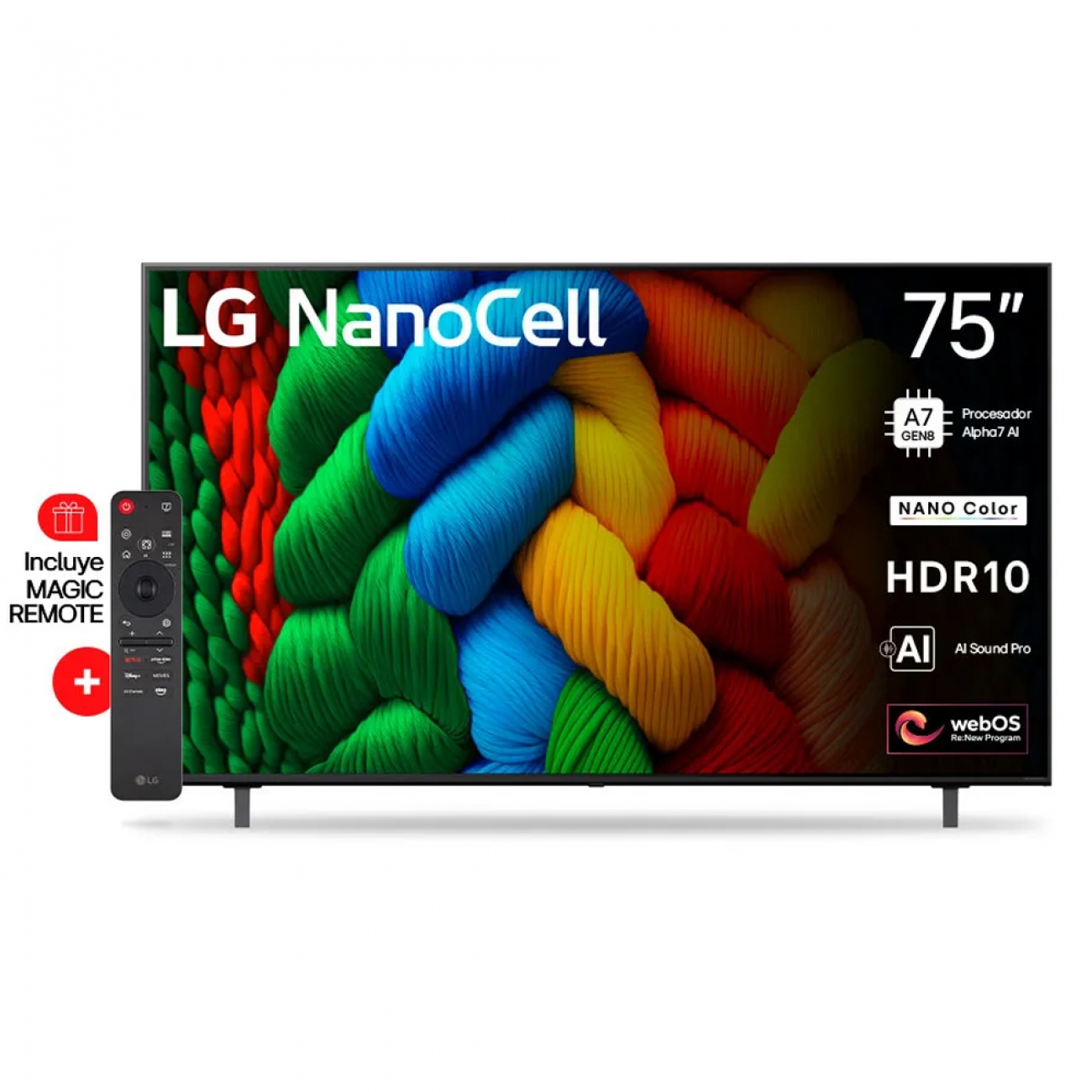 Imagen Smart Tv 75" 4k Lg 75nano80asa Web Os