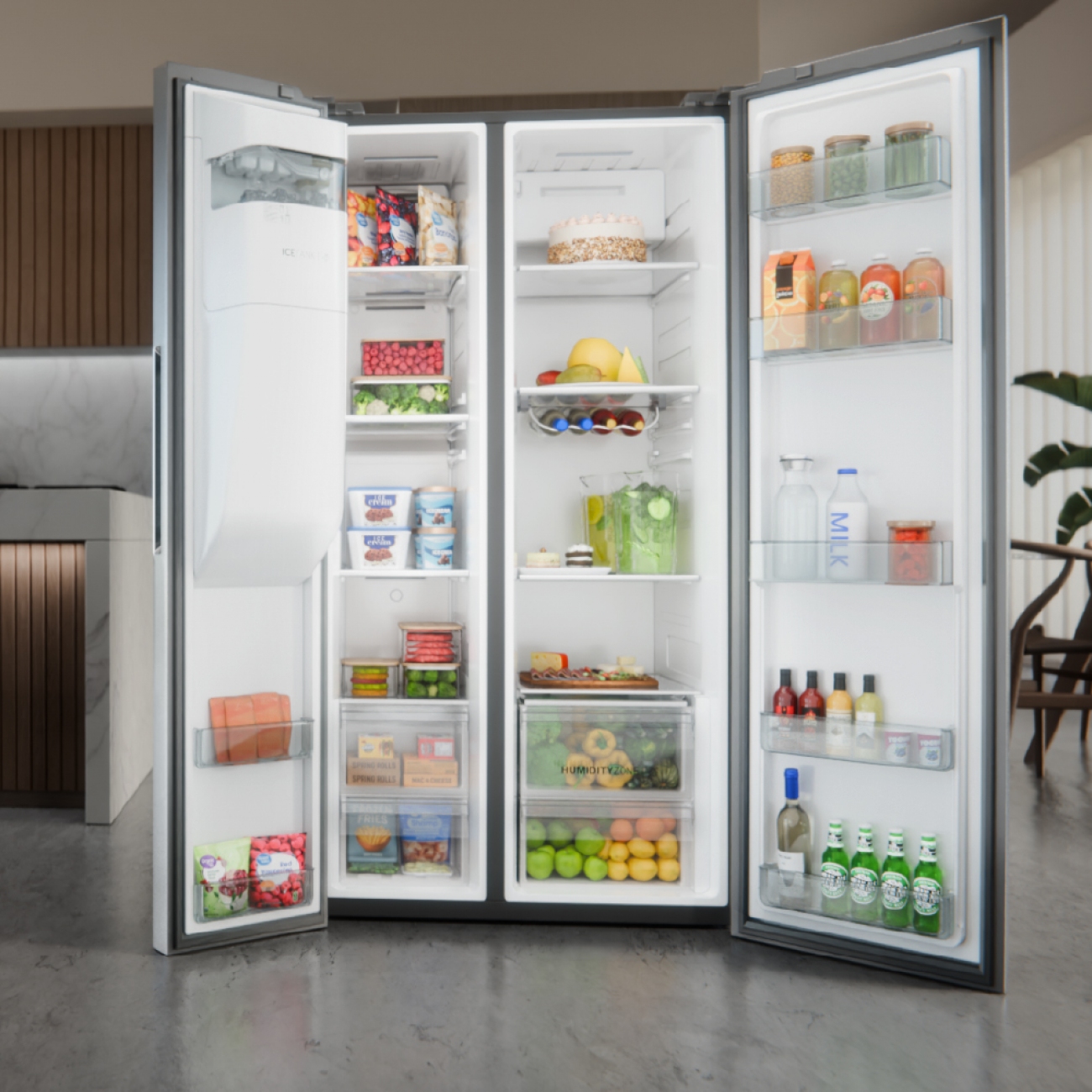 Imagen Heladera Side By Side Drean Dsp610iorss0 610l Inverter Touch