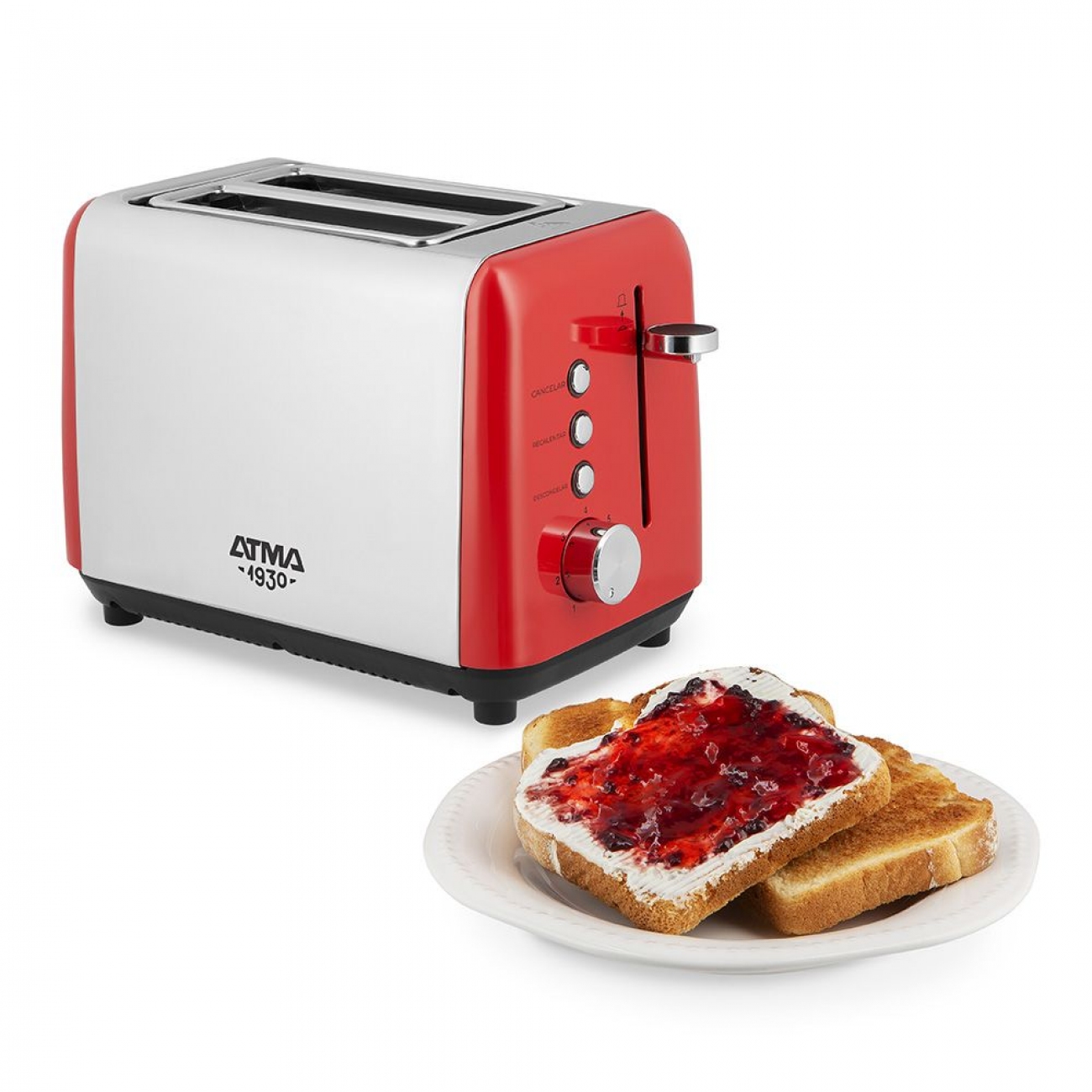 Imagen Tostadora Atma TOAT21VRP 700W 2 Rebanadas Roja