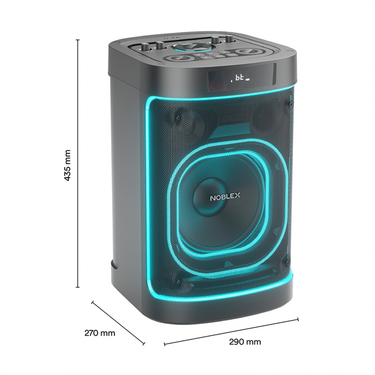 Imagen Torre de Sonido Noblex 94SQ108G1 3100W BT Luces Karaoke
